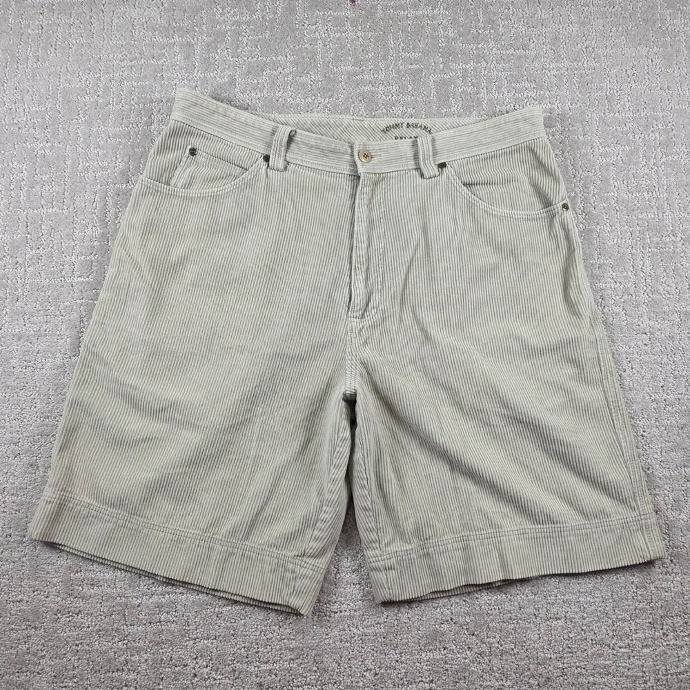 Tommy Bahama Relax Mens 36 Silk Blend Corduroy‎ Shorts Khaki Tan Flat Front